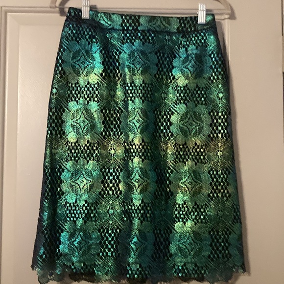Creatures of the Wind| Women's Floral Paisley Green Straight Skirt |Size 2 - Picture 2 of 11